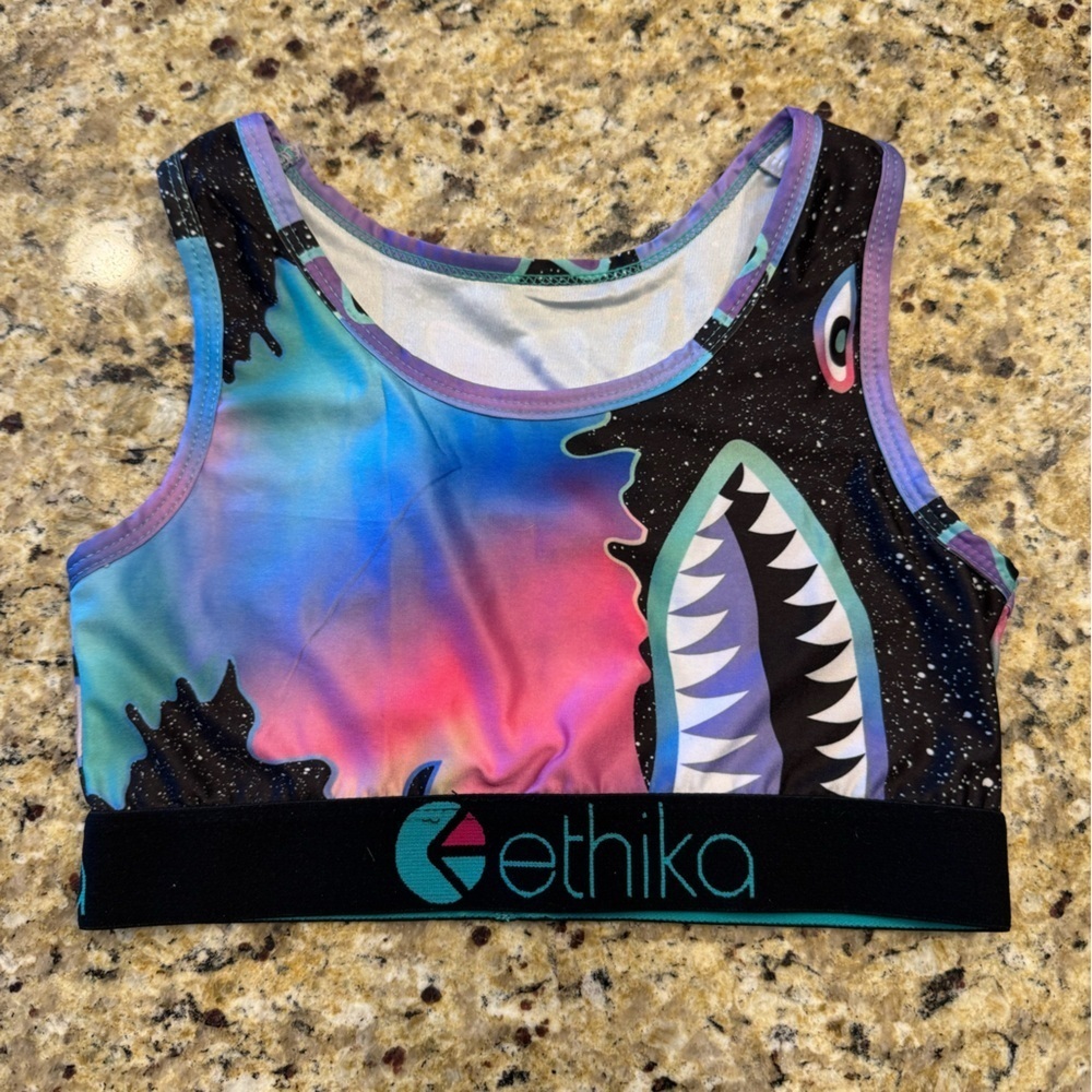 Ethika Shark Print Sports Bra size small